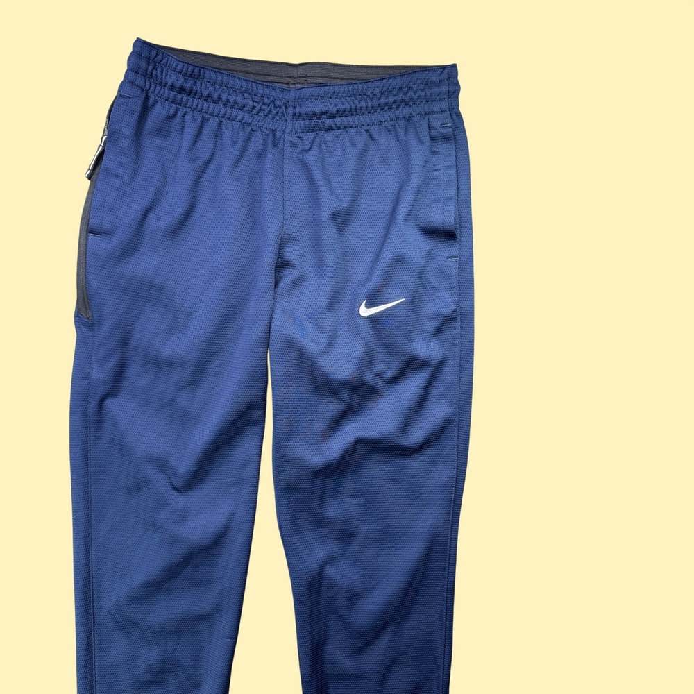 Nike Dri-FIT Tapered Track Pants Men S Navy Blue Zippered‎ Pockets Athletic Gym